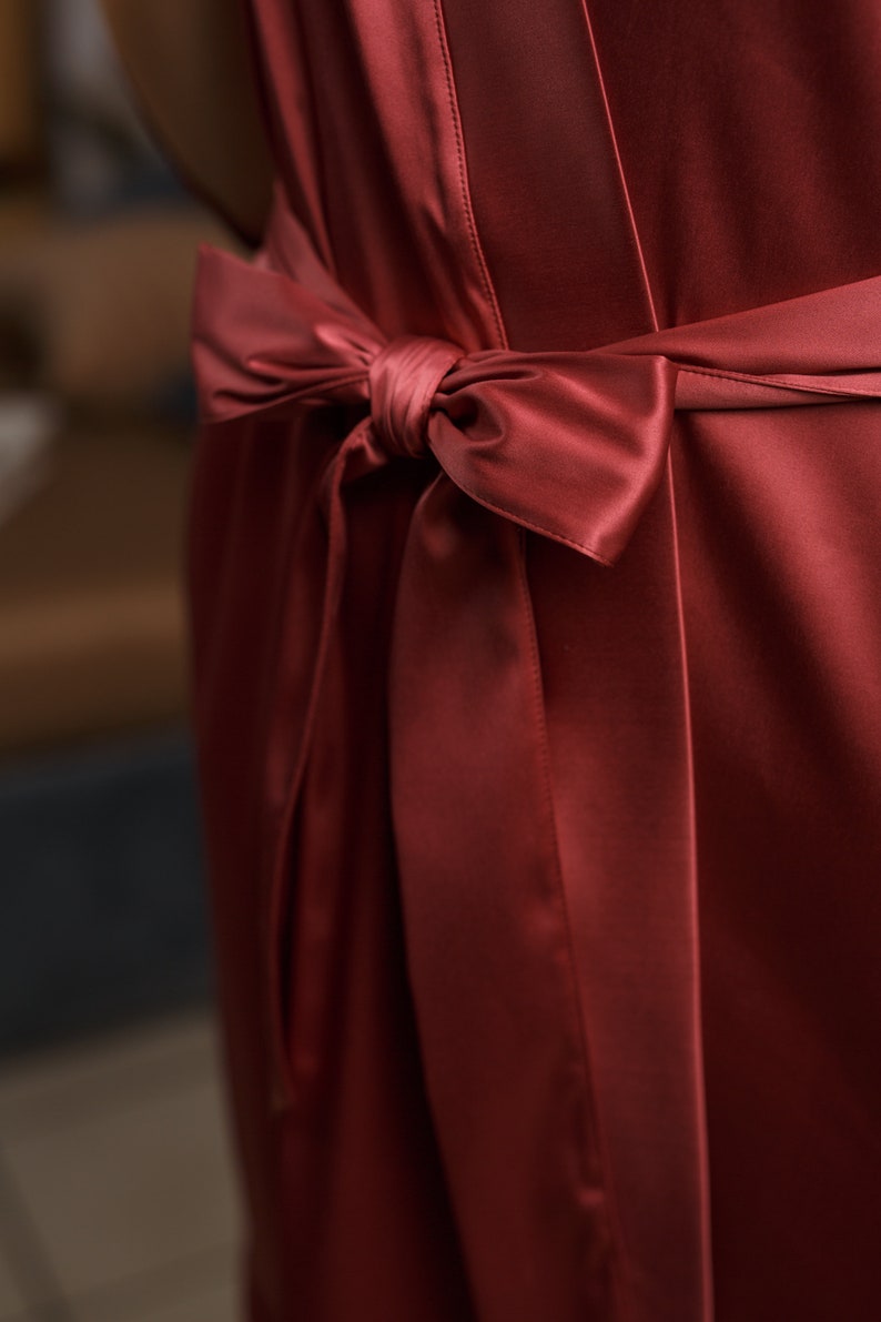 Dressing gown Women/'s Robes Women/'s Dressing Gowns Lace Female Bathrobe Above the Knee of Lace and Stretch Satin Bathrobe Lacy