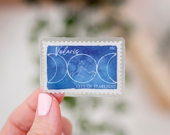 Velaris-stempelsticker | Stad van het sterrenlicht | Officieel gelicentieerde ACOTAR | Een hof van doorns en rozen | Acotar-merchandise | Weerbestendig vinyl
