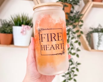 Fireheart Cup | Officially Licensed SJM | Aelin Galathynius | Throne Of Glass Merch | SJM Universe | Glass Tumbler | Book Lover Gift