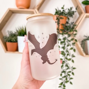 Abraxos Glass Cup | Licensed SJM | Manon Blackbeak | The Thirteen | Throne Of Glass Merch | Iced Coffee Cup | Fantasy Tumbler | Bookish Gift