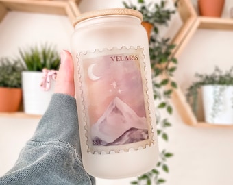 ACOTAR Velaris Glass Tumbler | Officially Licensed | The City of Starlight | SJM Merch | The Night Court | Iced Coffee Cup | Reader Gift