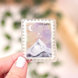 Velaris Stamp Sticker | Officially Licensed ACOTAR merch | Velaris Mountain | Ramiel | Vinyl Sticker for Kindle, Laptop, Waterbottle, Phone