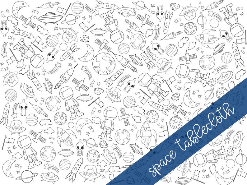 Space Coloring Tablecloth - Etsy