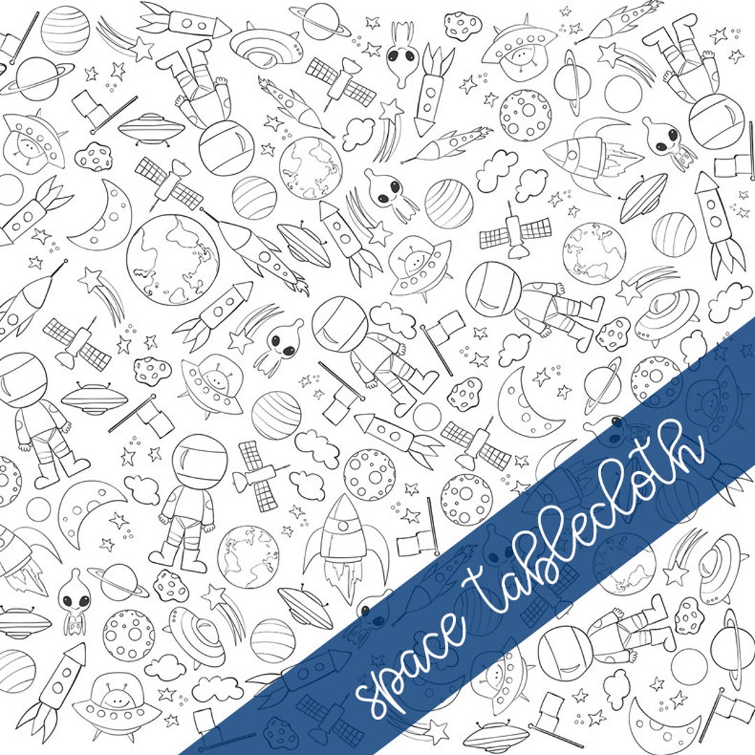 Space Coloring Tablecloth - Etsy