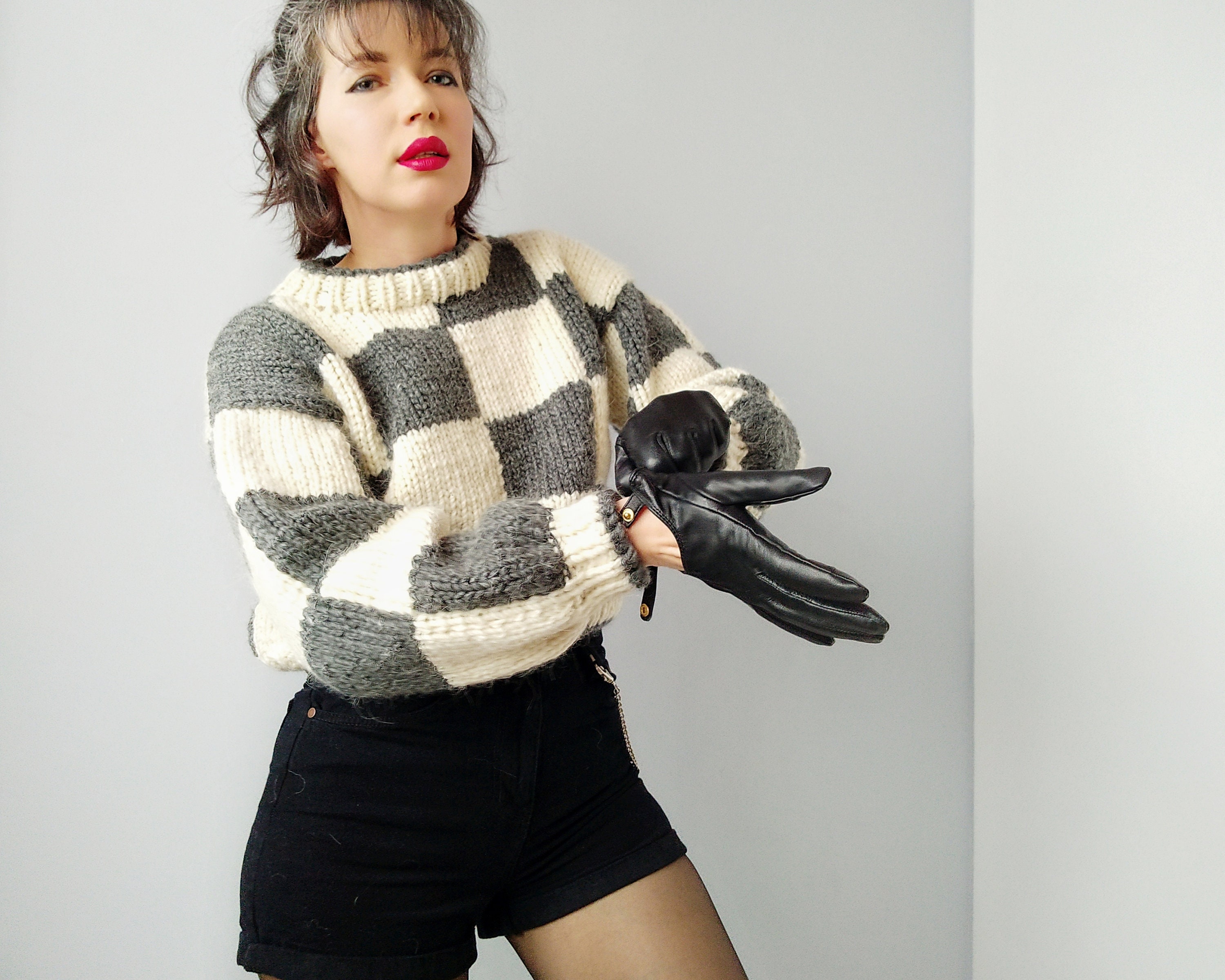 Grunge clothing knit sweater chunky sweater hand knit sweater Etsy