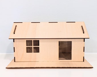 TINY GLUELESS wooden dollhouse pattern for laser and cricut