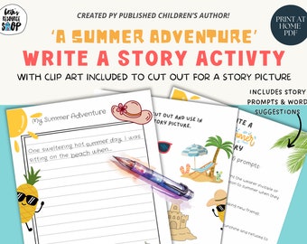 Write a Summer Story | Creative Writing Prompts | Writing Activity | Writing Worksheets | Writing Template | Printable PDF Resource