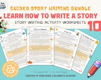Guided Story Writing Bundle | Story Writing Activities | Writing Prompts | Writing Exercises | Creative Writing | Writing Worksheets | 10