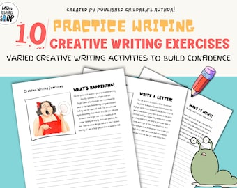 10 Creative Writing Exercises | Writing Worksheets for Kids | Writing Activities | Writing prompts | Writing Bundle | Homeschool printables