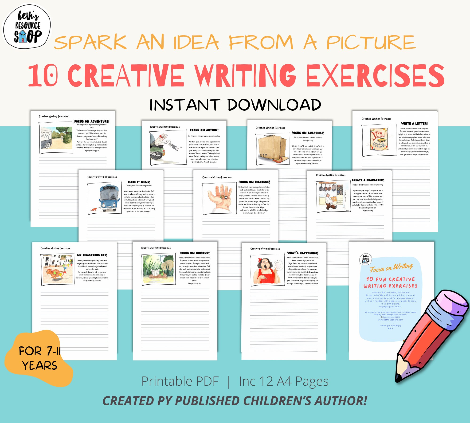 CREATIVE WRITING WORKSHEETS FOR KIDS PDF visual data 6