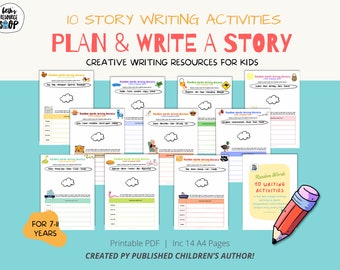 Creative Writing Prompts for Kids | Writing Worksheets for Kids | Educational Homeschool printables | Teacher Resource | Digital Download