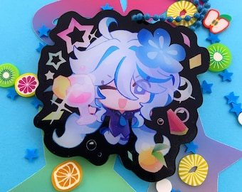 Furina Funfetti Keychain, Rainbow Acrylic, 6cm, Genshin Impact