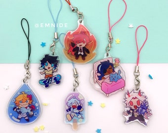 Genshin Mini Charms, GI Genshin Impact Keychain Chibi - Chongyun, Childe, Diluc