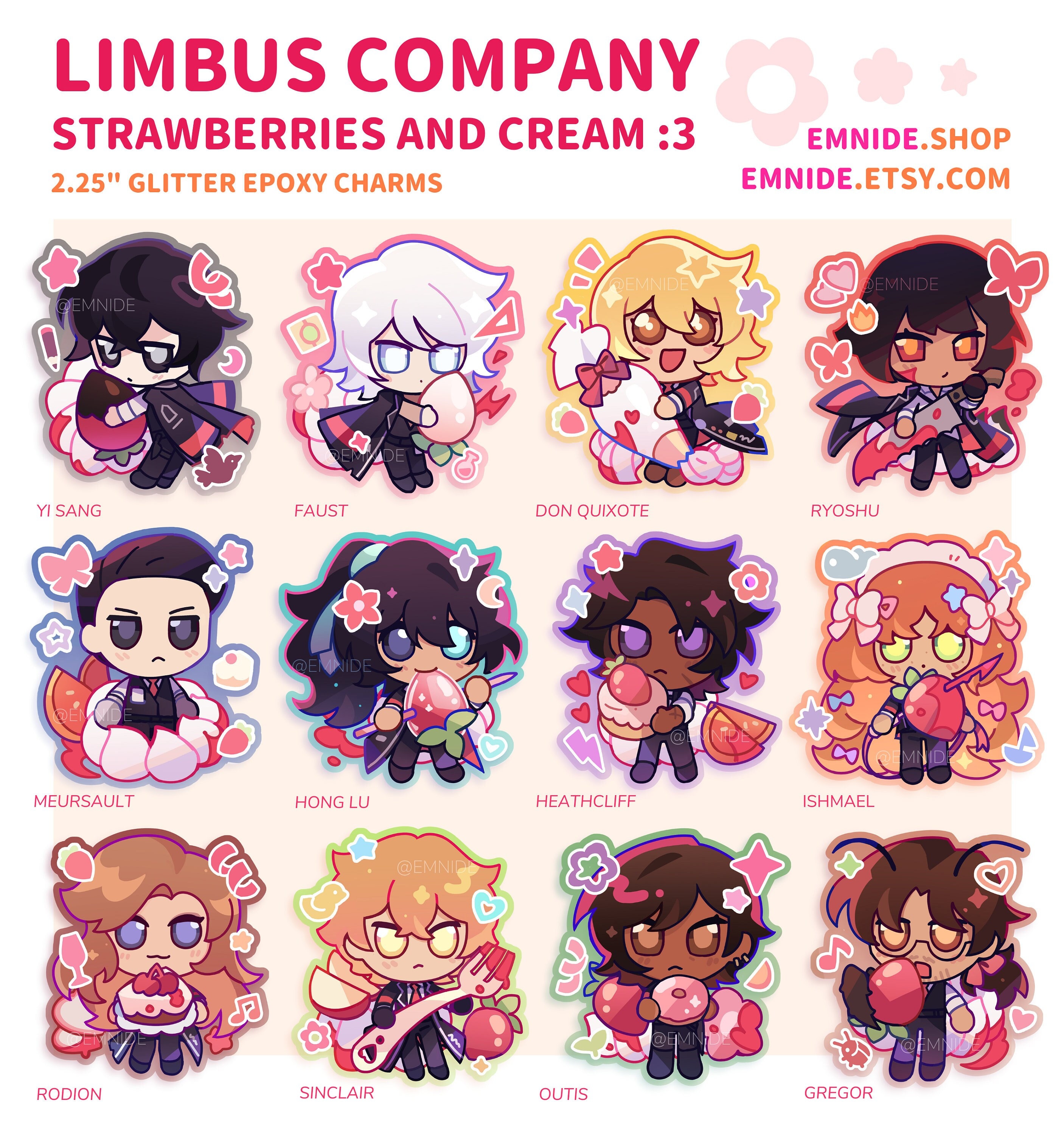 PREORDER Limbus Company Charms 2.25 Strawberries and Etsy Australia