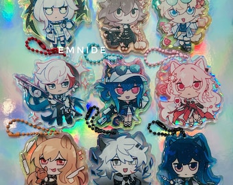 Arknights Glitter Epoxy Keychains, 6cm Charms, Texas Penance Tequila Ceobe Elysium Chen Lappland Kaltsit Pozemka