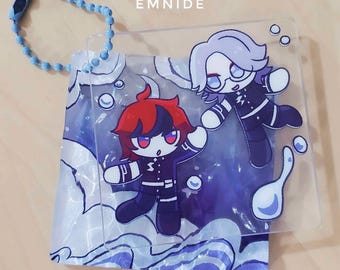 Eito Takumi Moon Wave Keychain, Wavy Shimmer Holo Acrylic, The Hundred Line
