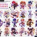 Genshin Cuisine Charms, 2.5' Glitter Epoxy Acrylic Keychain, GI Genshin Impact - Kaeya, Xiao, Childe, Zhongli, Klee, Diluc, Bennett, Venti 
