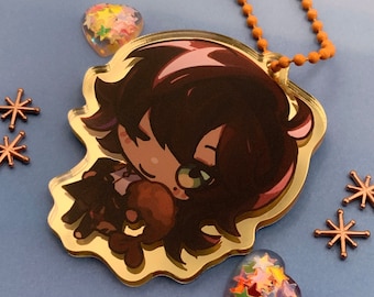 Heizou Tempura Keychain, Reflective Gold Mirror Acrylic, 6cm, Genshin Impact