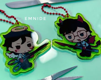 Reanimator Angel Devil Keychains, Green Glitter Acrylic 6cm, Herbert Dan