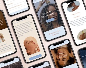 Plantilla de sitio web de Squarespace para spa médico: diseño de clínicas de cuidado de la piel, bótox, estética y negocios de bienestar y belleza.