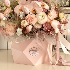 Unoque decor |  Polygon flower box | unique hat box for a floral arrangements | Strong hexagon cardboard vase