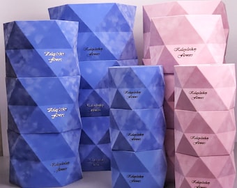 Geometric Cardboard Flower Boxes: Vase-Style Gift Packaging, Set of 18