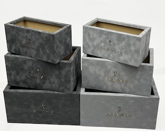 Rechteckige Box für Blumenarrangements | Handgefertigte Samtoberfläche Karton für Elegante Blumensträuße | Kundenspezifisches Design mit Logo