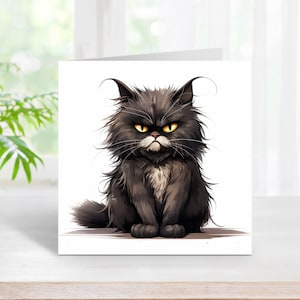 Grumpy Cat Card, Funny Birthday Card, Humorous Card, Card for Friend, Animal Lover Card, Gift for Cat Lover