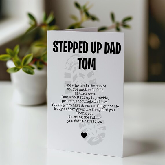 Fathers Day Card, Step Dad Card, Special Dad Card, Step Father