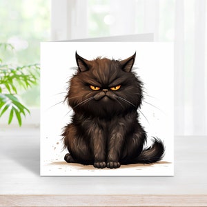 Grumpy Cat Card, Funny Birthday Card, Humorous Card, Card for Friend, Animal Lover Card, Gift for Cat Lover