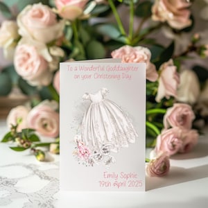 Carte de baptême personnalisée, carte de baptême pour filleule, carte de baptême pour filleul, jolie carte de baptême