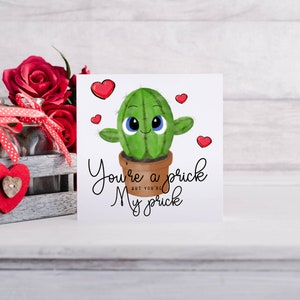 Carte drôle de Saint-Valentin, carte pour elle, carte pour lui, carte cactus, carte pour mari, carte pour femme, carte pour petite amie, carte pour petit ami