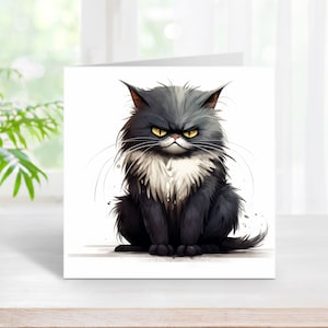 Grumpy Cat Card, Funny Birthday Card, Humorous Card, Card for Friend, Animal Lover Card, Gift for Cat Lover
