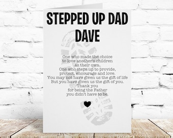 Fathers Day Card, Step Dad Card, Special Dad Card, Step Father Appreciation Card