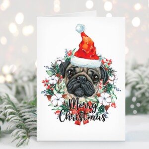 Carte de Noël Carlin, Carte de Noël Frenchie, Cadeau pour les amoureux des chiens, Carte Greyhound, Carte Yellow Lab, Carte de Noël drôle, Paquet de cartes de Noël de 5