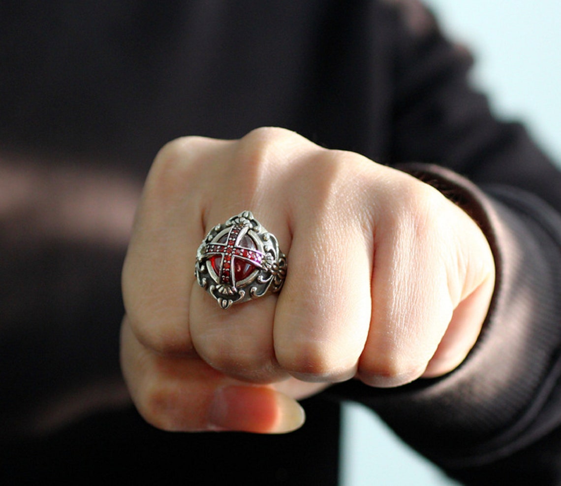 925 Sterling Silver Vampire Ring Bloodsucker Ring Etsy