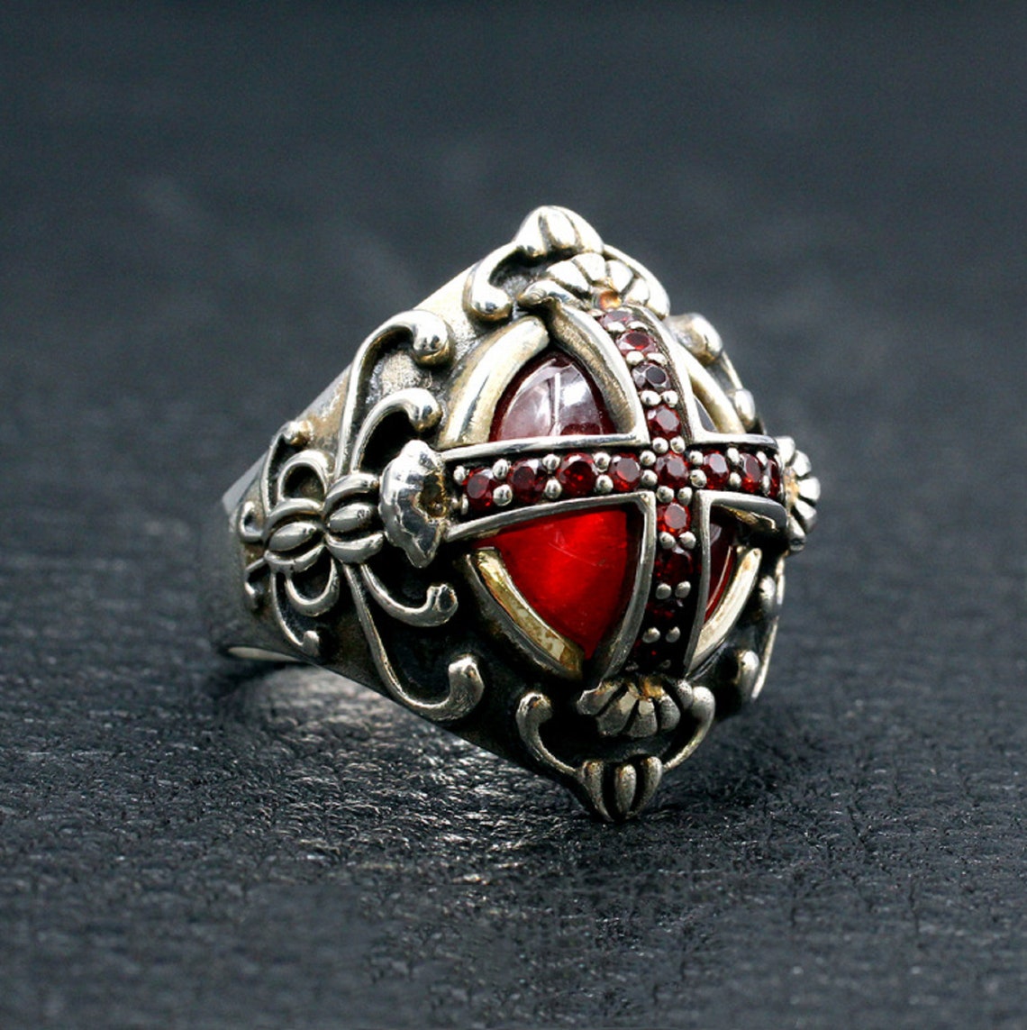 925 Sterling Silver Vampire Ring Bloodsucker Ring Etsy