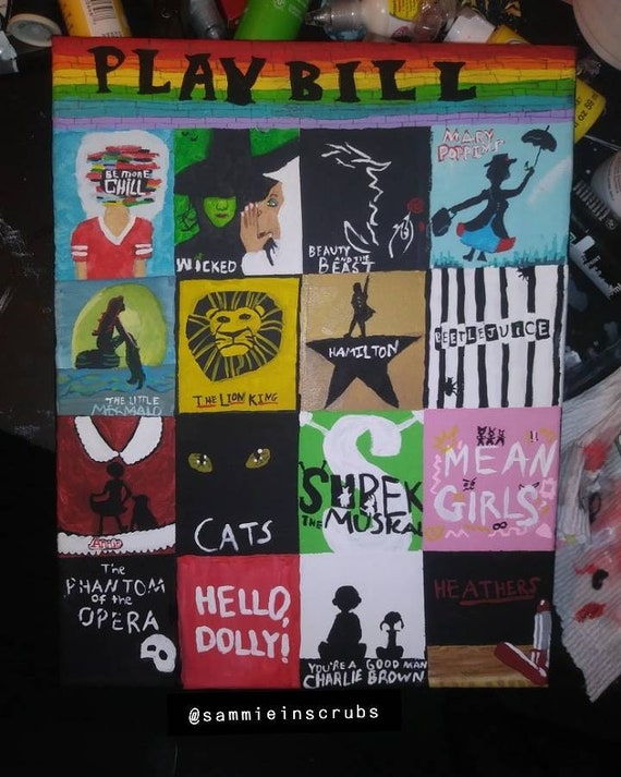Playbill Painting Etsy Playbill Painting Etsy