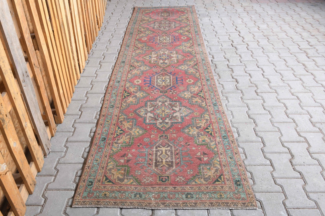 3 x 12 ft Vintage Runner Rug Turkish Rug Hallway Rug Etsy