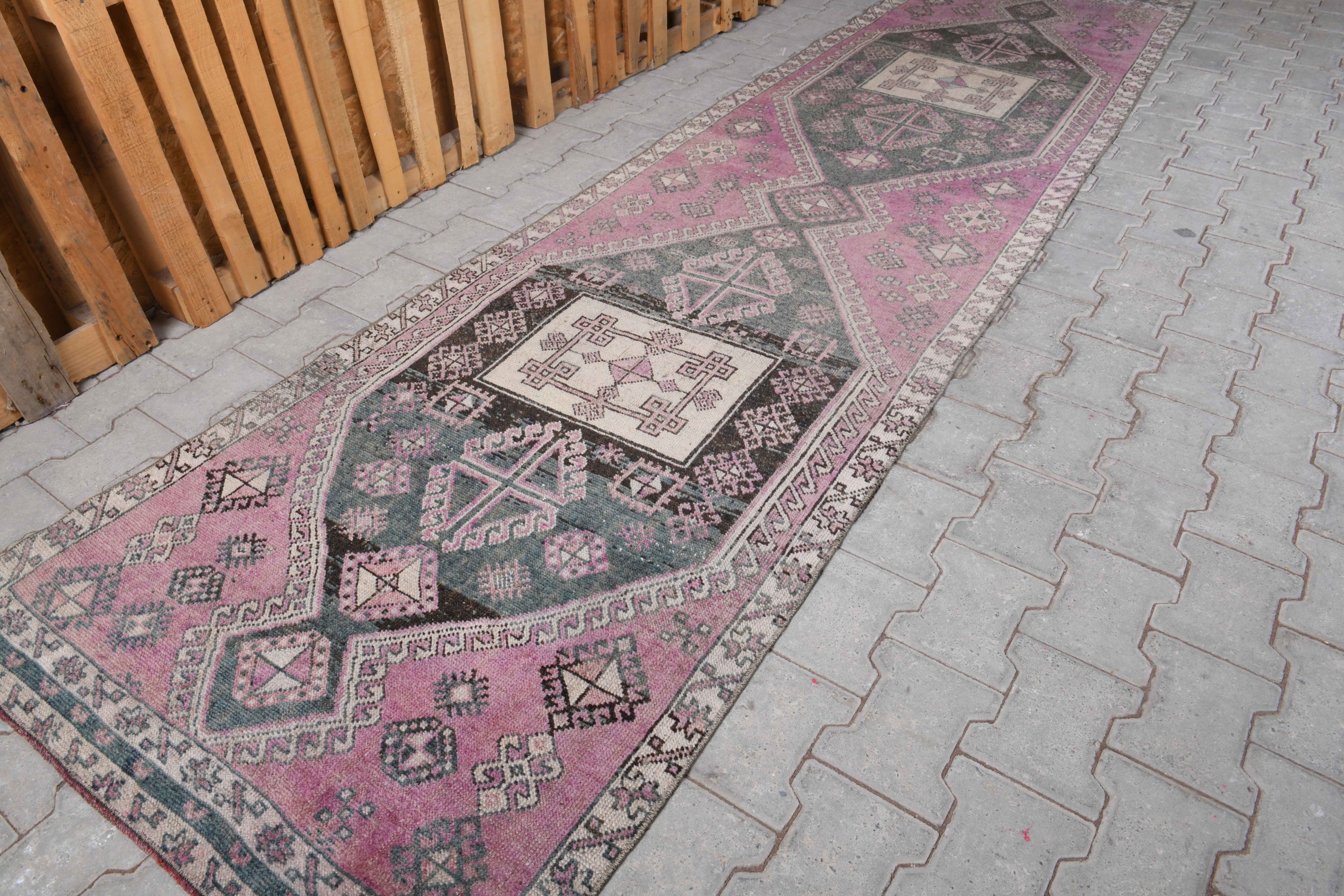 3 X 12 ft Purple Runner Rug Hallway Rug Anatolian Runner Etsy