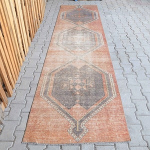 3 X 12 ft, Neutral Runner Rug, Turkish Rug, Hallway Rug, Turkish Runner Rug, Rare Runner Rug, Vintage Runner Rug, Anatolian Runner Rug image 1