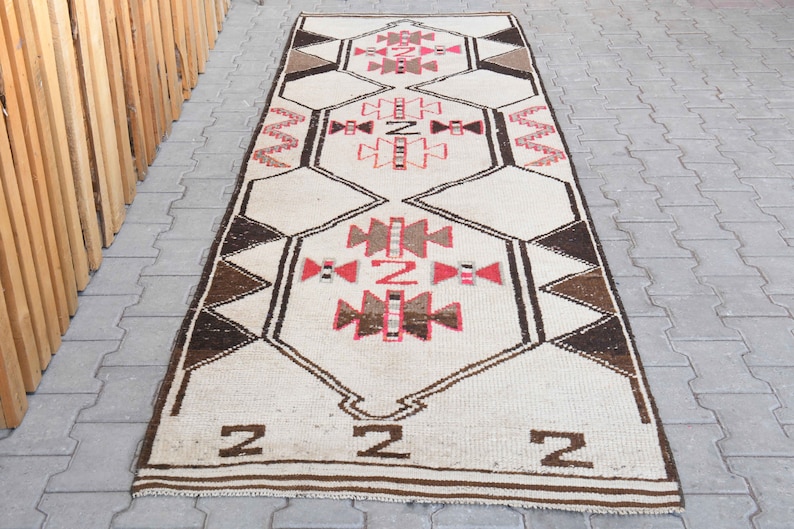 3 x 11 ft, Turkish Runner Rug, Vintage Runner Rug, White Runner Rug, Turkish Rug Runner, Turkish Rug, Hallway Rug, Oushak Runner Rug image 2