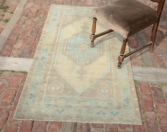 Tapis fait à la main, Tapis Boho, Tapis vintage, Tapis oriental, Tapis décoratif, Tapis anatolien, Tapis de zone, Tapis turc, Tapis Oushak, 3 x 5,9 pi