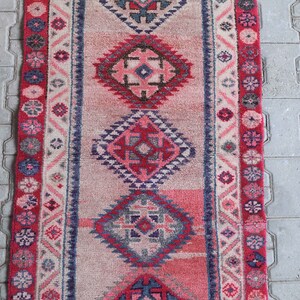 3 x 13 Red Runner Rug, Wool Rug, Vintage Runner Rug, Anatolian Runner Rug, Turkish Runner Rug, Turkish Rug, Hallway Rug, Vintage Rug