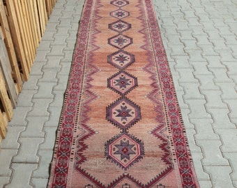 3 x 13 ft, Turkish Runner Rug, Handmade Runner Rug, Anatolian Runner, Long Runner, Vintage Runner Rug, Oushak Runner Rug, Narrow Runner