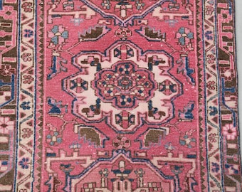 3 x 10 Floral Turkish Rug, Pink Runner Rug, Vintage Rug, Turkish Runner Rug, Vintage Runner Rug, Handwoven Runner Rug, Runner Rug, Wool Rug