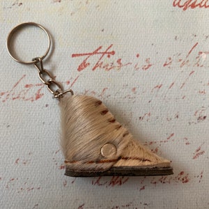 Hand made Unique boot keychain made with genuine shearling