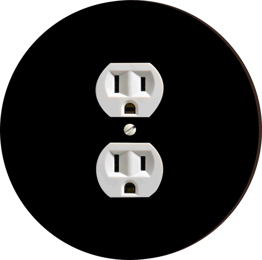 Black Design Round Light Switch Plate Cover Outlet Cover Etsy