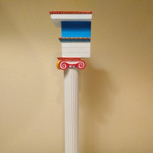 Ionic order in colour - Handcarved classical order architectural model