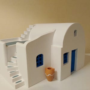 Santorini house - Handcarved traditional Greek architectural model